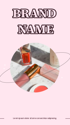 Baby Pink Cosmetic vertical 9:16 video template preview